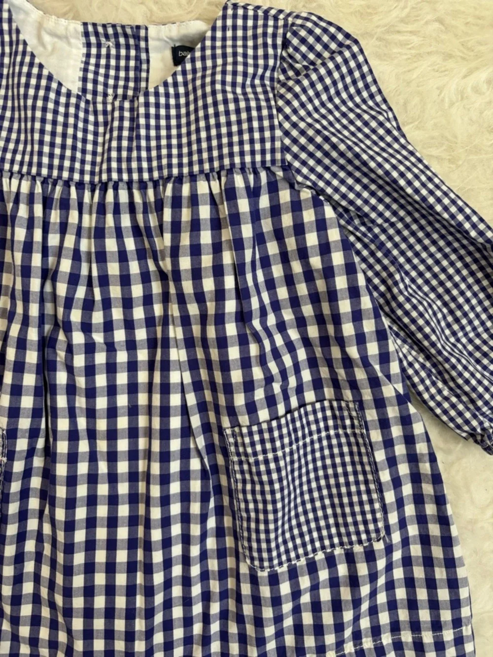 GAP baby Girl Picnic Perfect Blue and White Gingham Dress